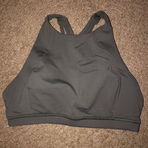 Lululemon Free To Be Serene High Neck Bra - Dark Olive (C/D Cup Support)